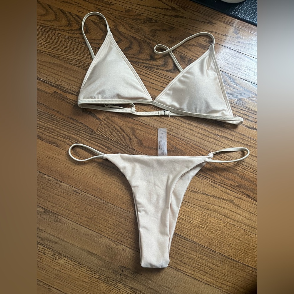 Shein strappy brazilian string bikini